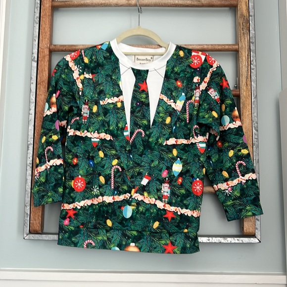 Boys Christmas jogger set size Medium ugly Christmas outfit, jogger pants top - Picture 4 of 8